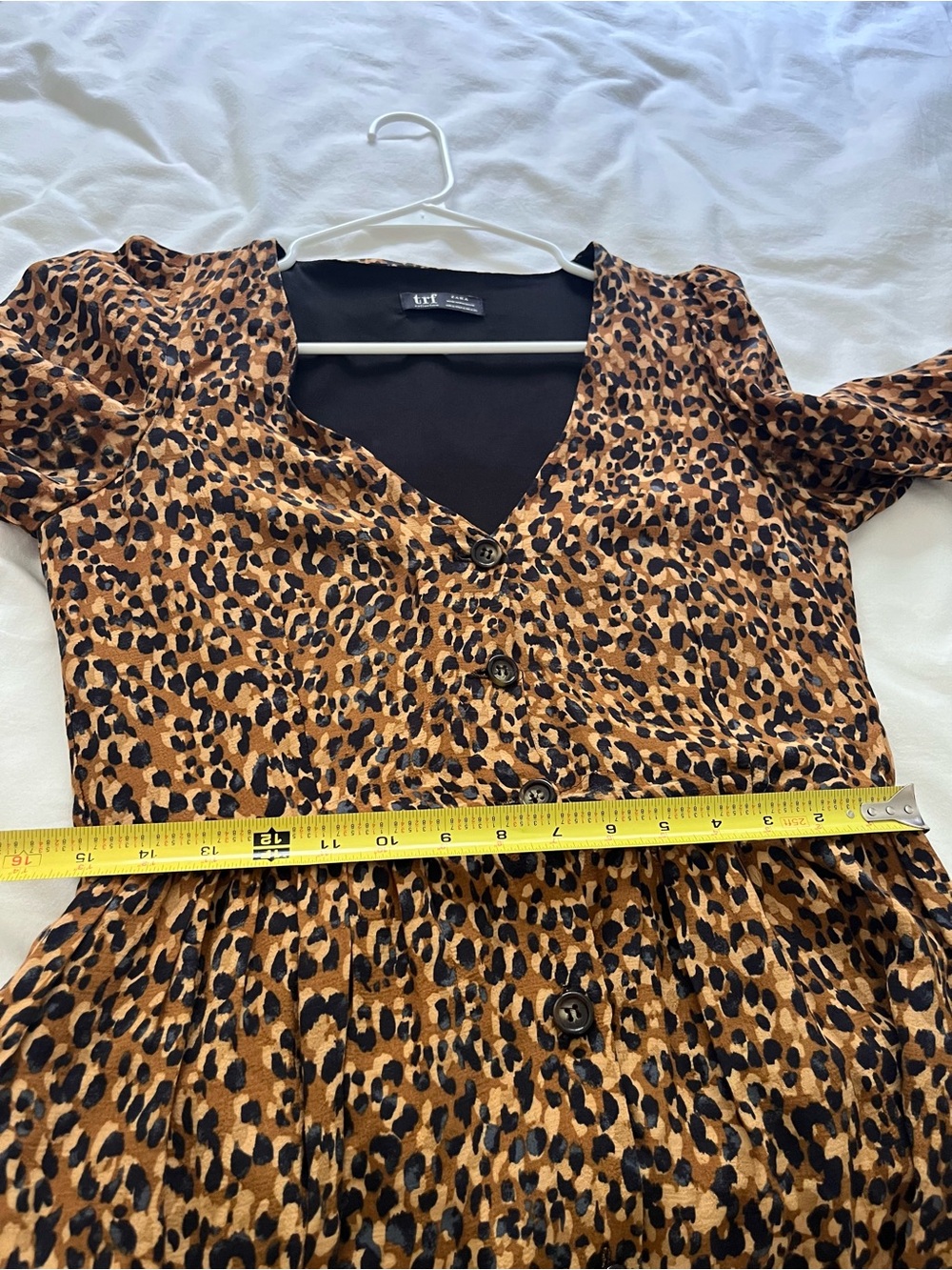Zara TRF Animal Print Button Down Midi Dress Leopard Cheetah Size Small - Picture 9 of 10